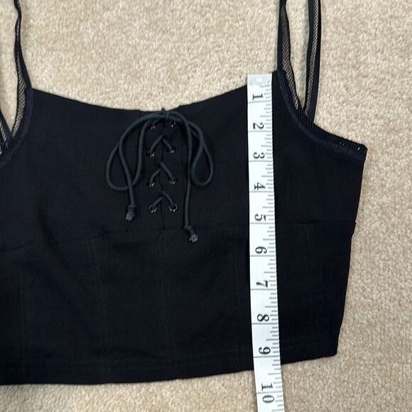 Free People Intimately She's Fancy Longline Brami Bralette Bra Black Goth XS - Picture 6 of 7